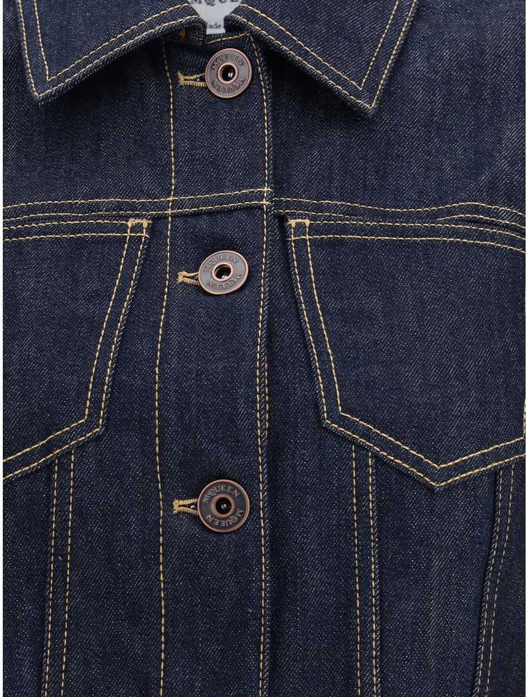 Alexander McQueen Blue Cotton Denim Jacket