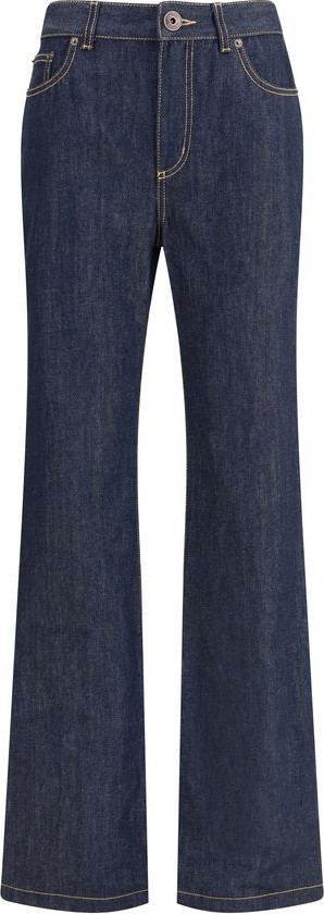 Blue Cotton Straight-Leg Jeans Alexander McQueen