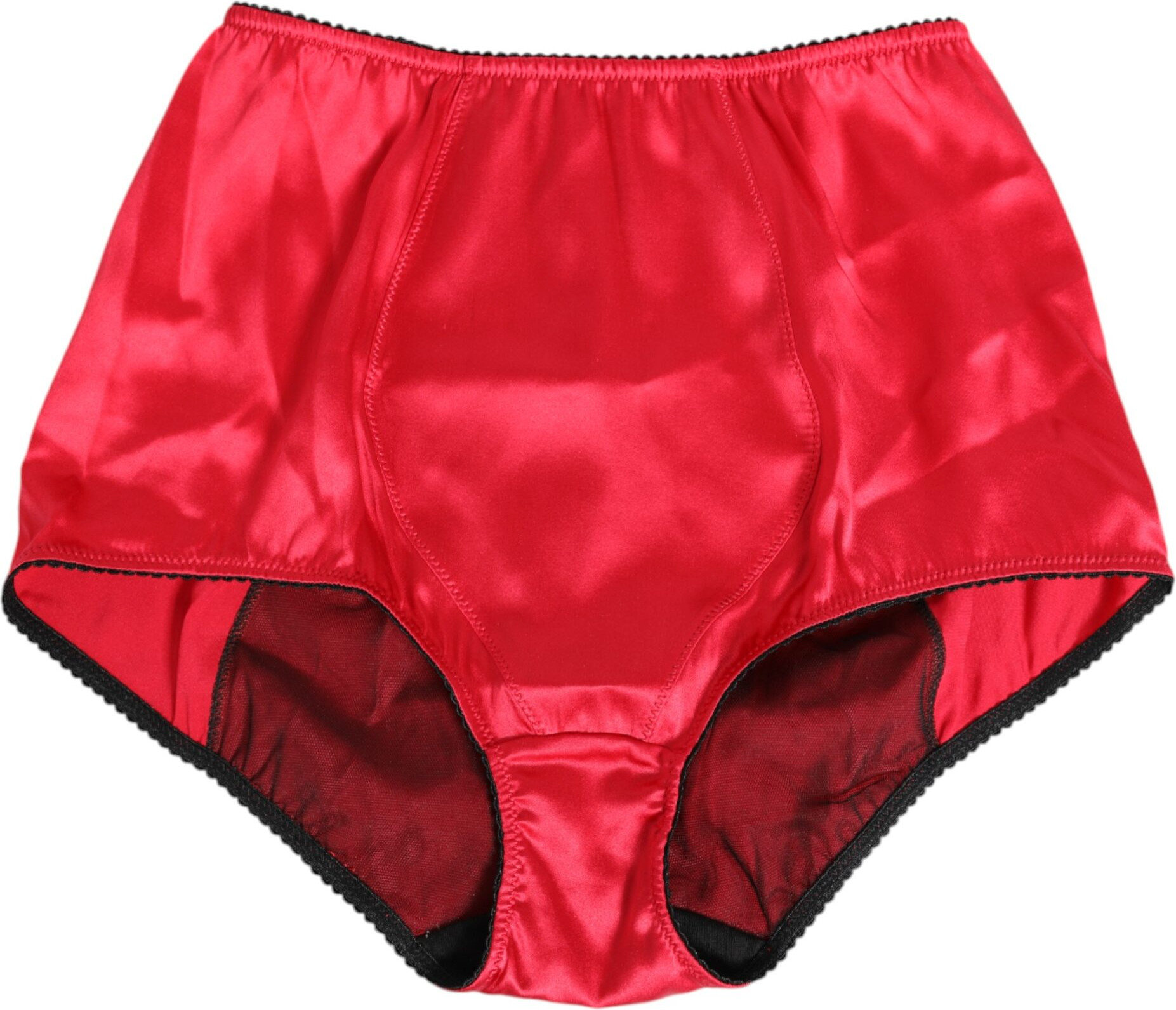 Red Silk Satin High-Waist Briefs Underwear Dolce & Gabbana