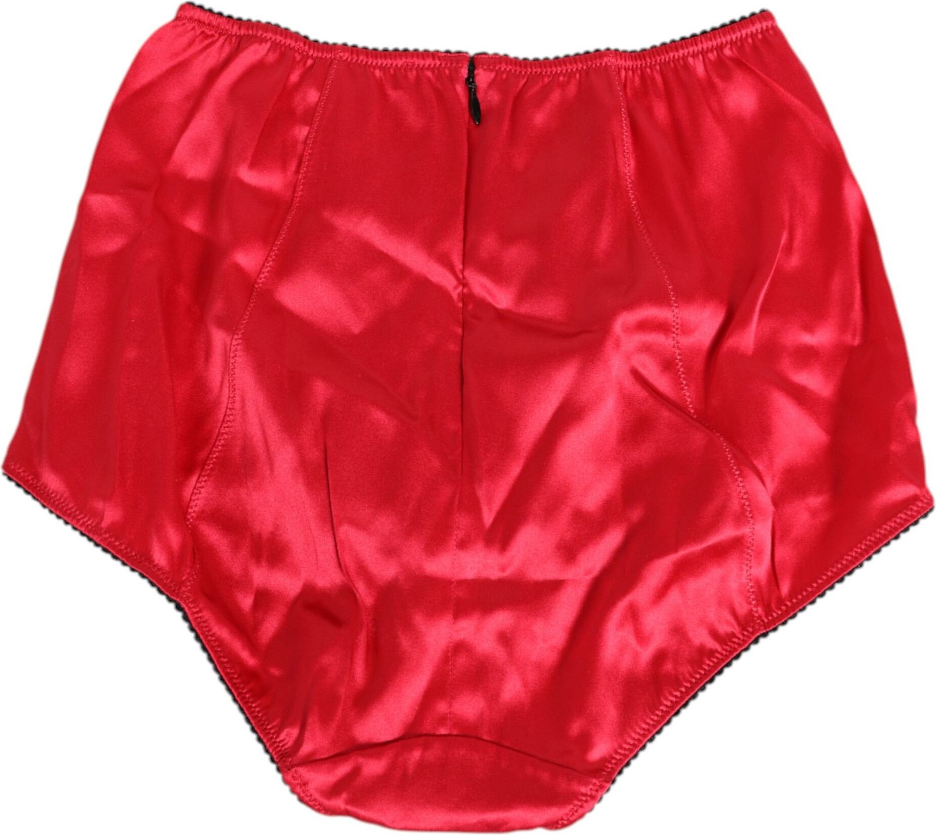 Red Silk Satin High-Waist Briefs Underwear Dolce & Gabbana