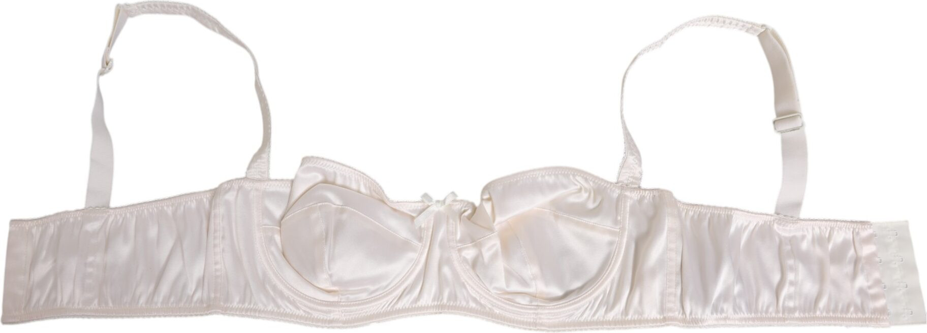 White Silk Satin Balconnet Bra