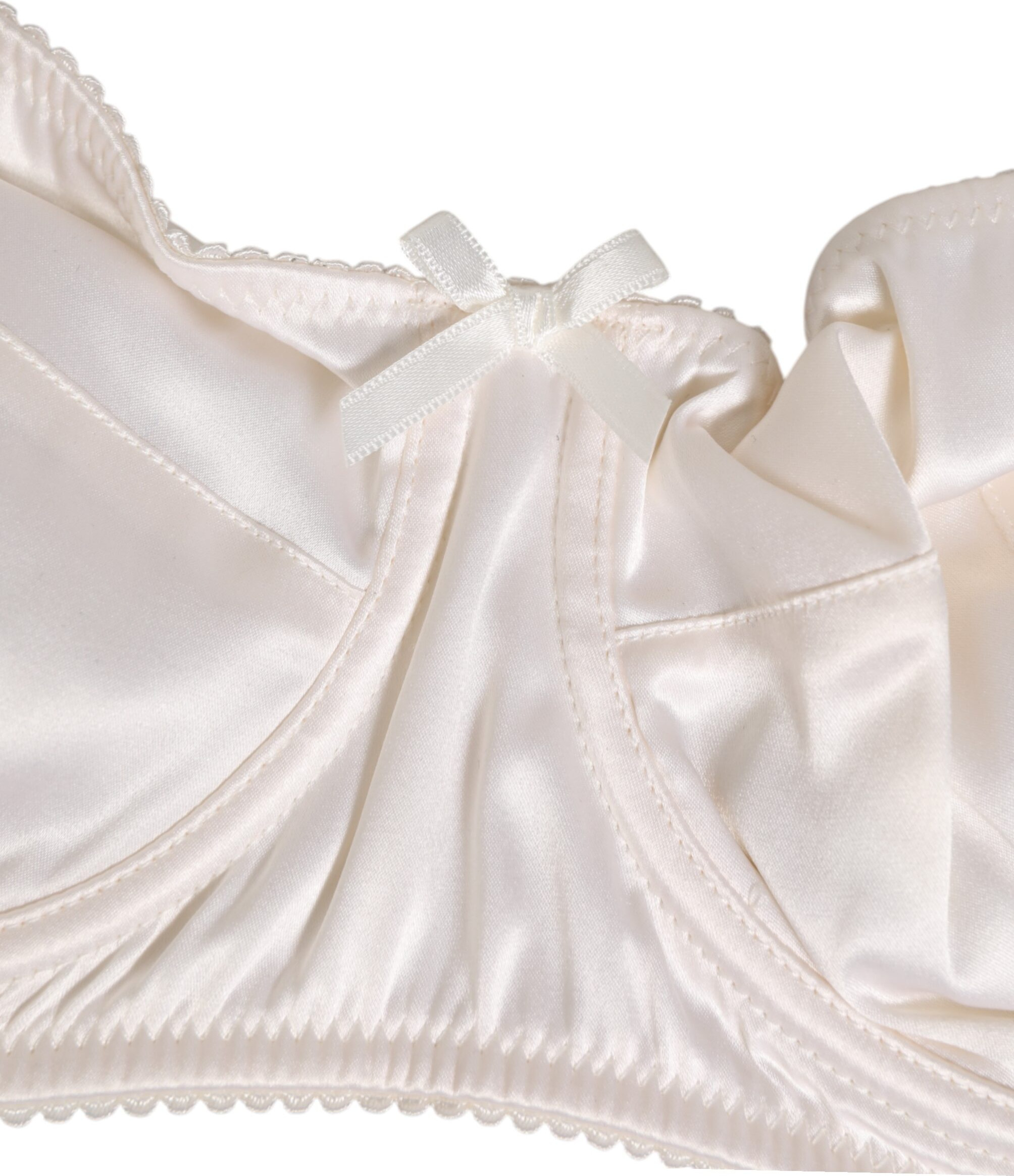White Silk Satin Balconnet Bra