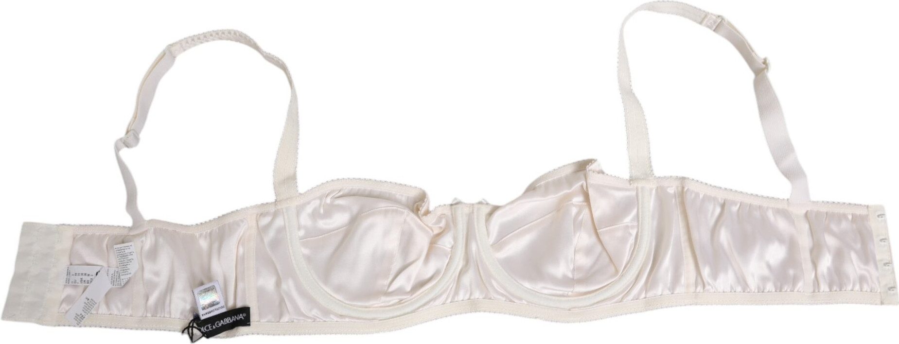 White Silk Satin Balconnet Bra
