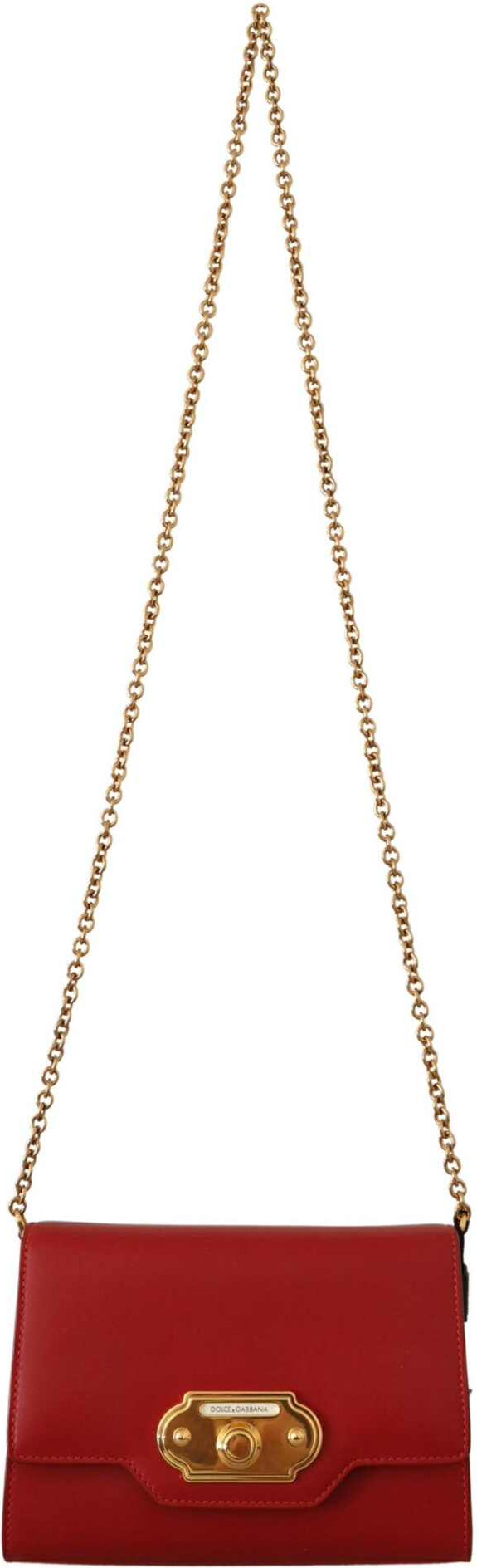 Crossbody Bag Dolce & Gabbana Red Leather Mini Crossbody Gold Hardware