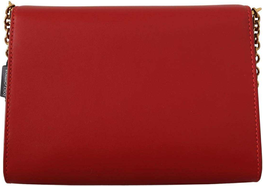 Crossbody Bag Dolce & Gabbana Red Leather Mini Crossbody Gold Hardware