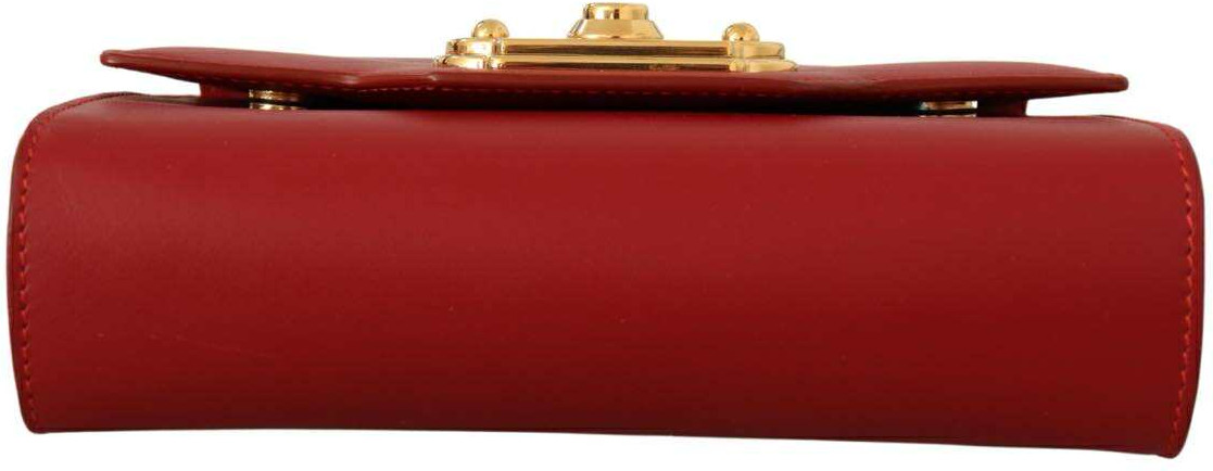 Crossbody Bag Dolce & Gabbana Red Leather Mini Crossbody Gold Hardware