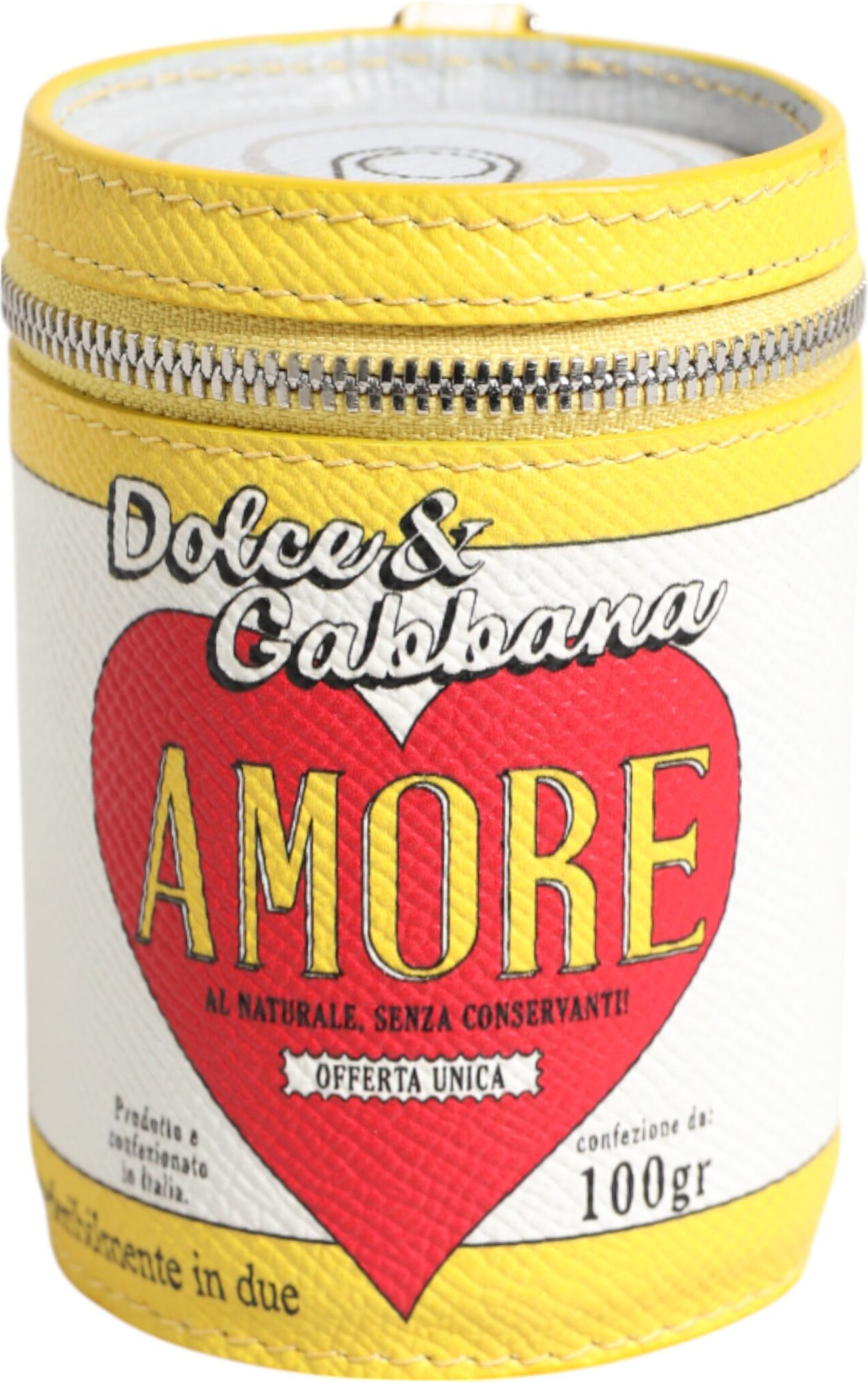 Брелок-аксессуар Dolce & Gabbana Amore из натуральной кожи, желтый, чехол для монет, брелок