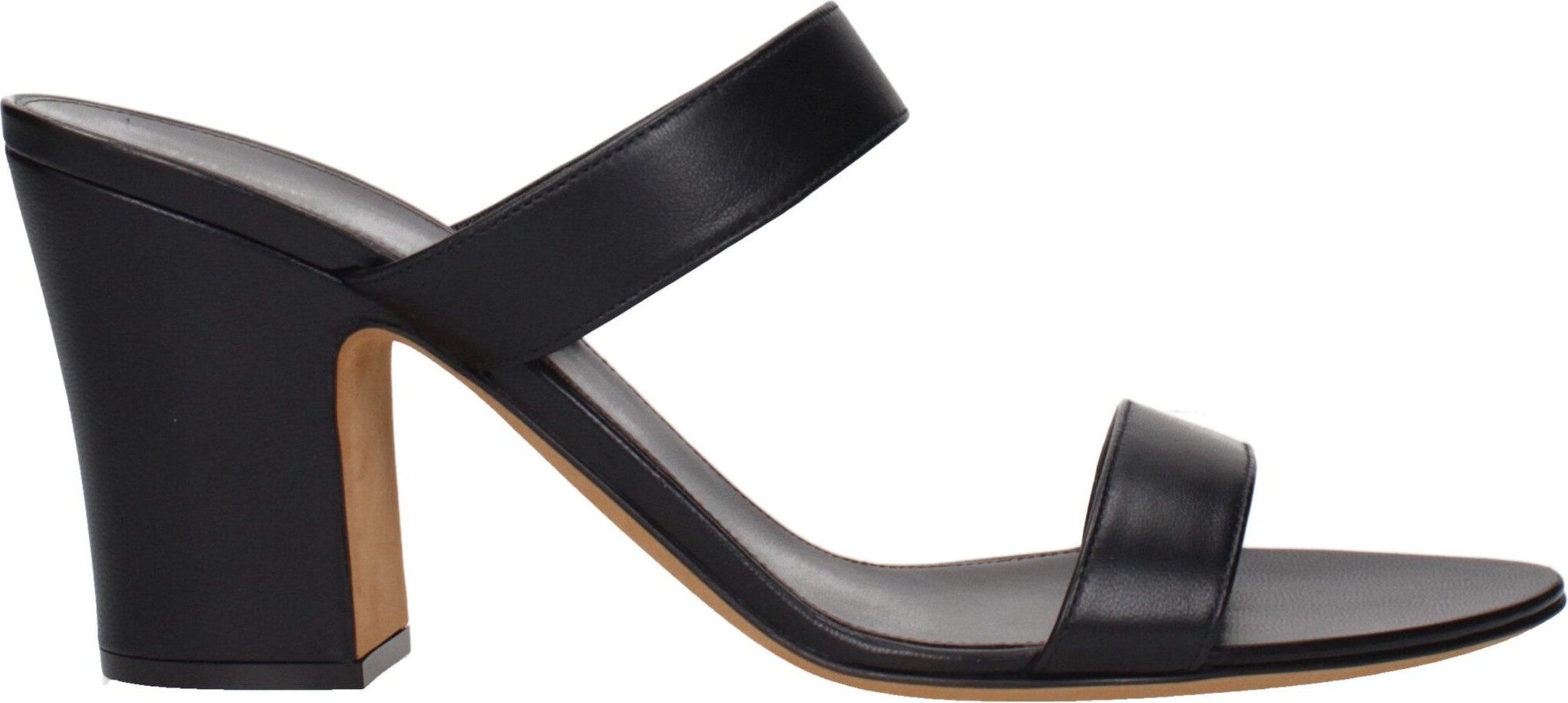 The Row Black Leather Stiletto Heel Sandals