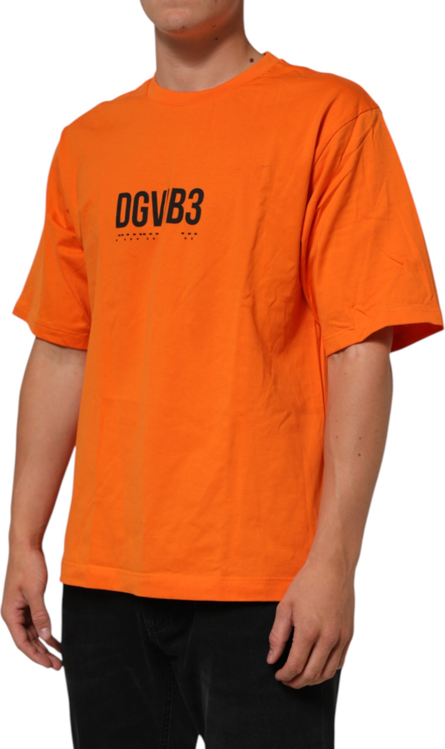 T-shirt Dolce & Gabbana Orange DGVIB3 Crew Neck Short Sleeves