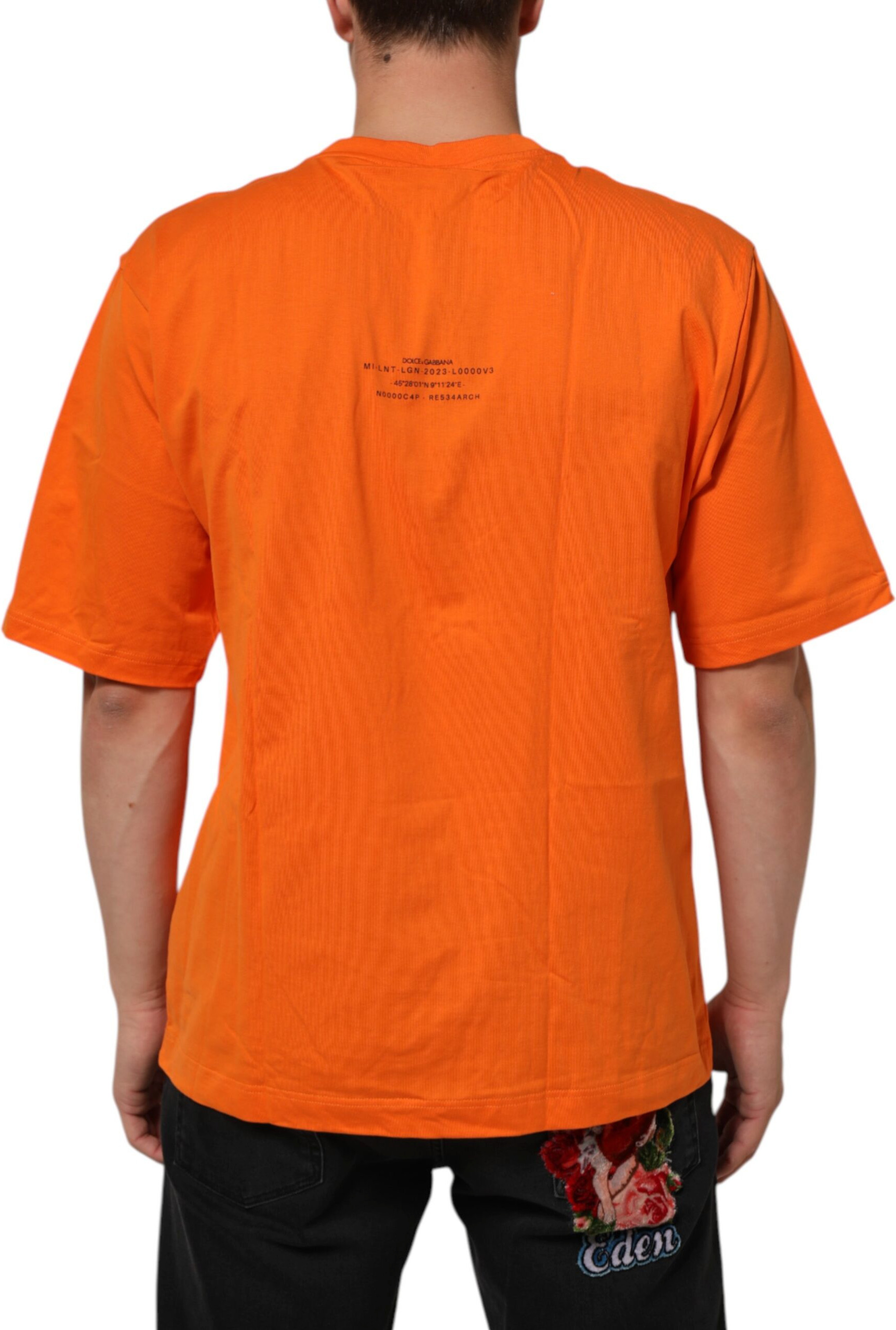 T-shirt Dolce & Gabbana Orange DGVIB3 Crew Neck Short Sleeves