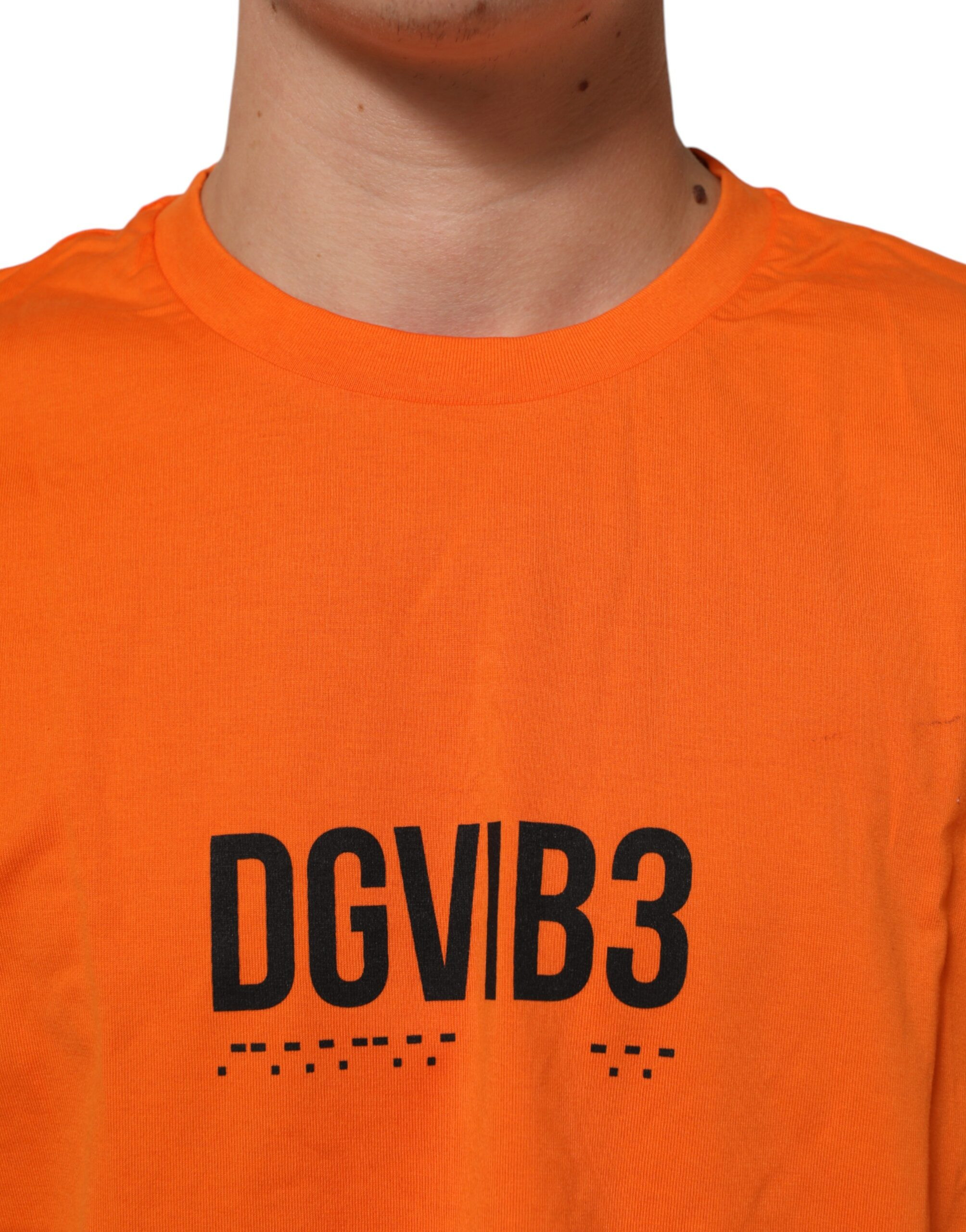 T-shirt Dolce & Gabbana Orange DGVIB3 Crew Neck Short Sleeves