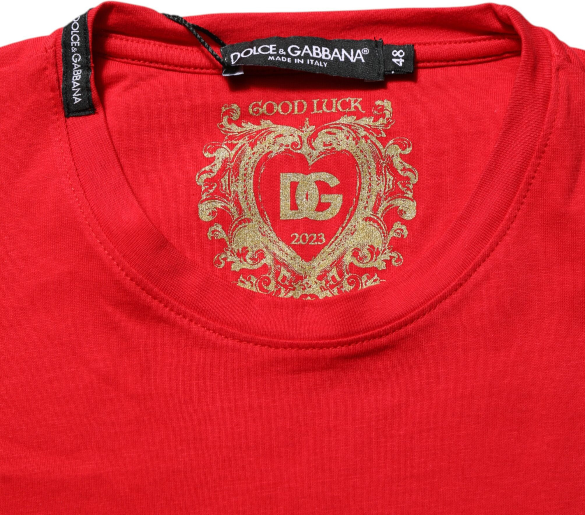 Qizil Omad 2023 Paxta Krujka Kiyimli futbolka Dolce & Gabbana