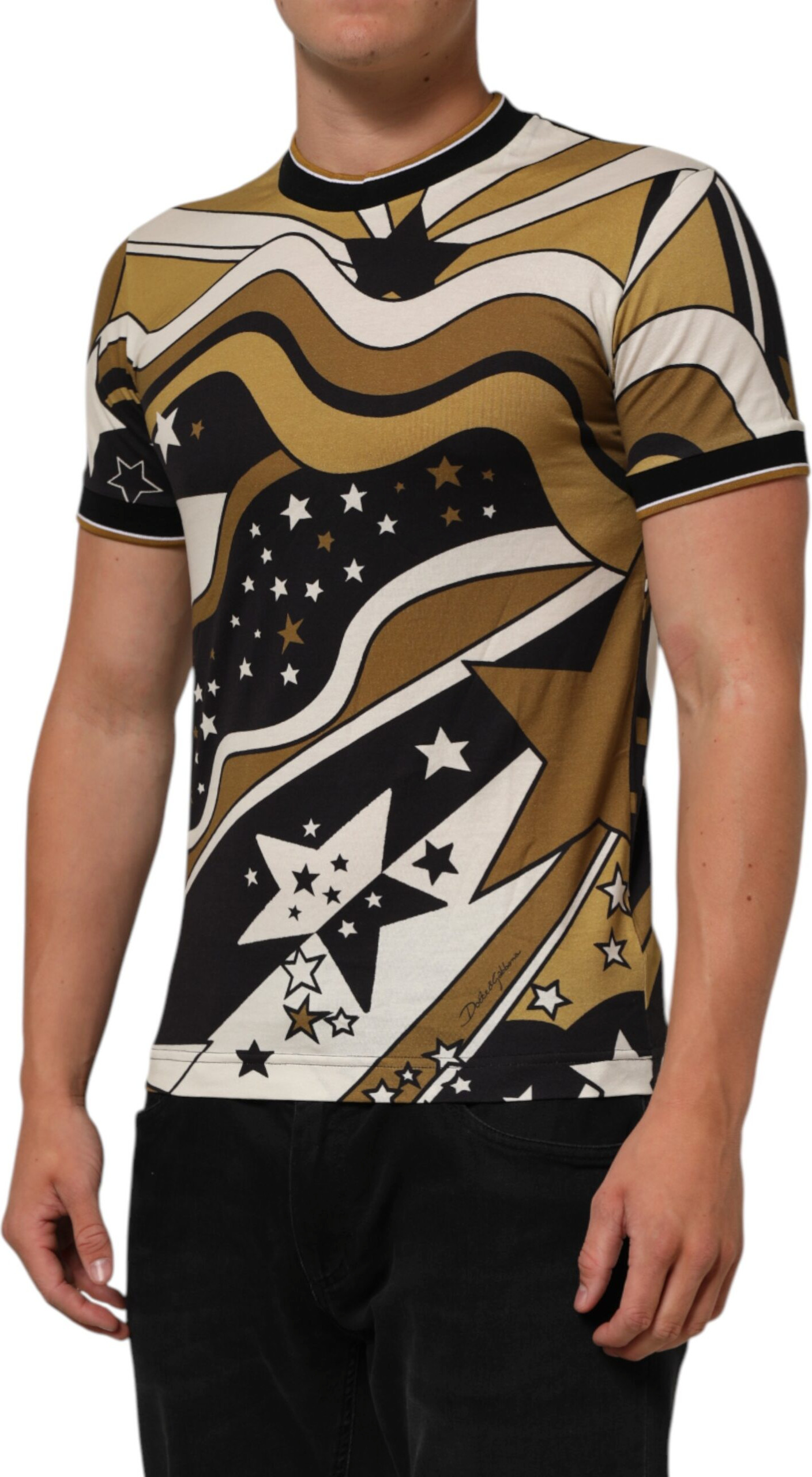 Dolce & Gabbana Multicolor Millennials Star CrewNeck futbolka