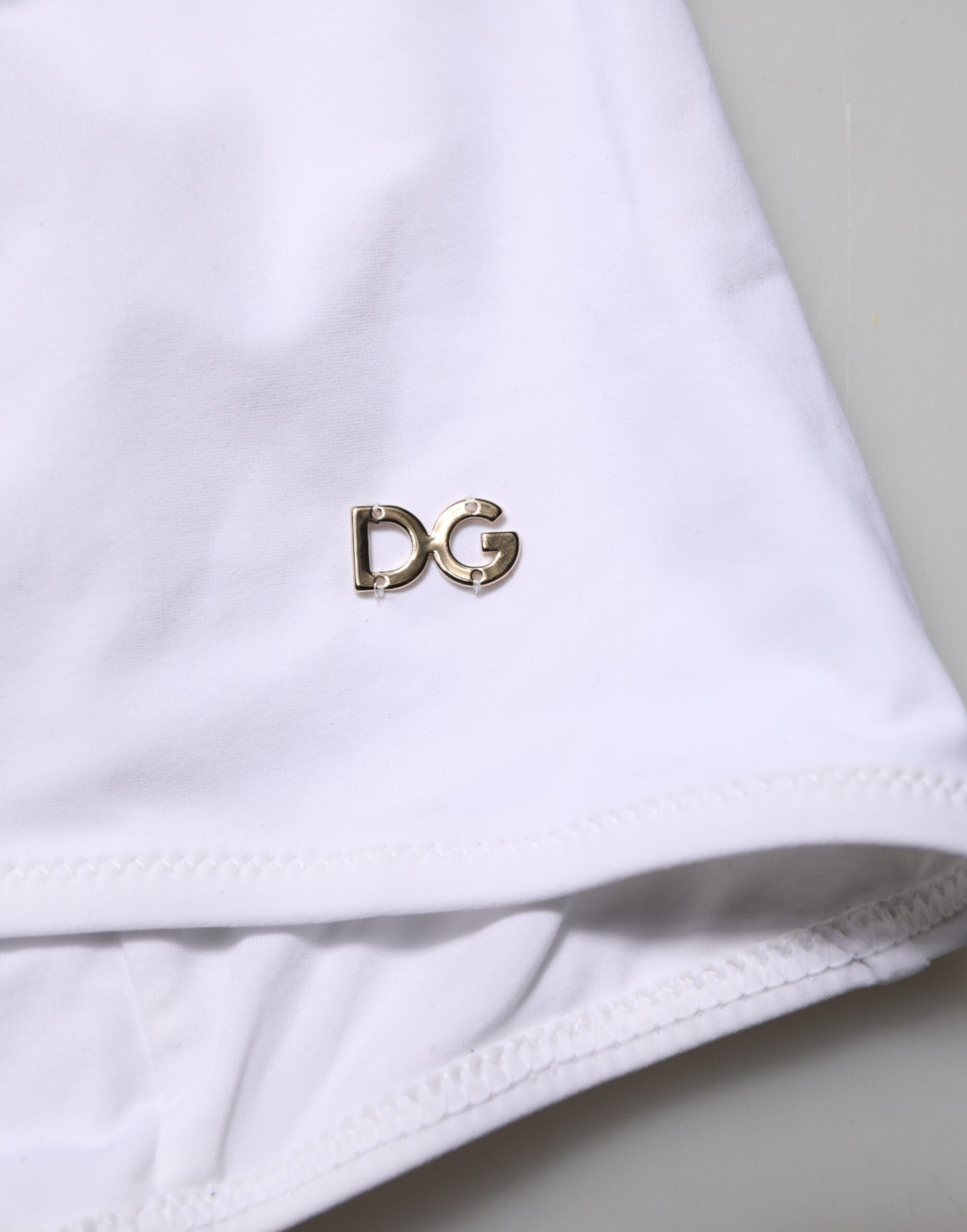 Белый сдельный купальник с мягкими чашечками балконет от Dolce & Gabbana
