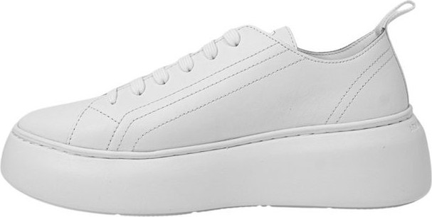 White Leather Platform Sneakers