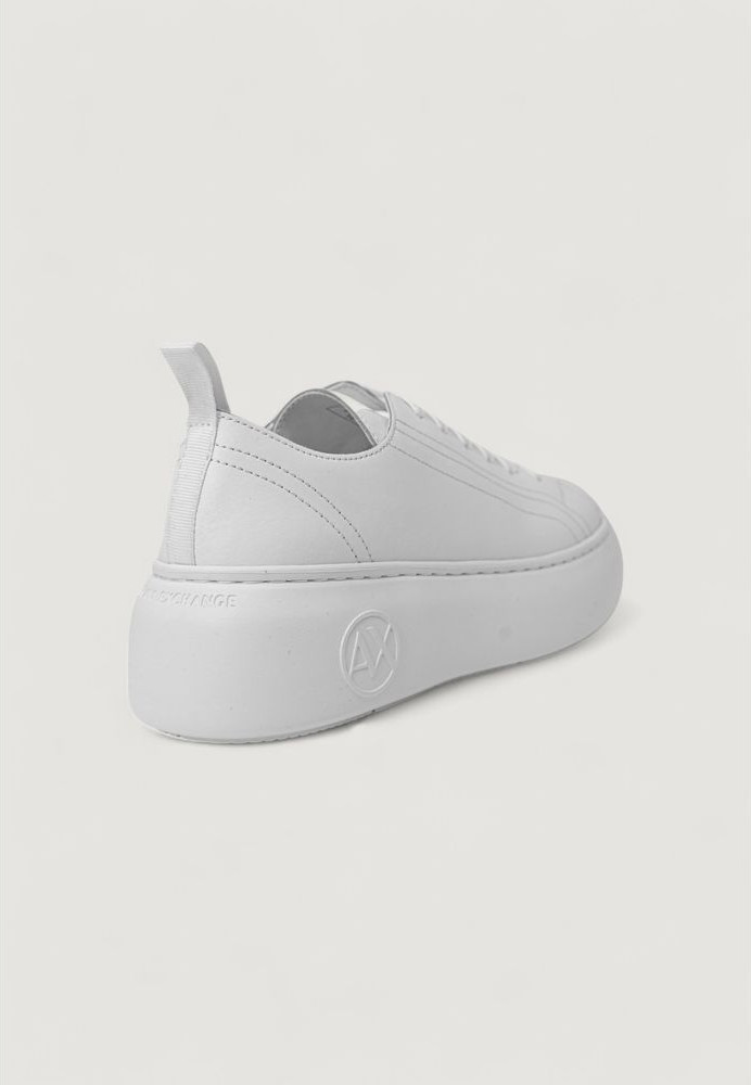White Leather Platform Sneakers