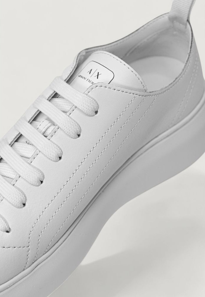 White Leather Platform Sneakers