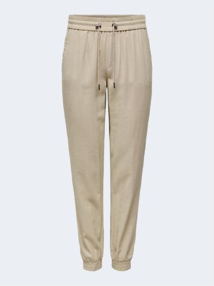 Pants ONLY Beige Viscose Casual Pants