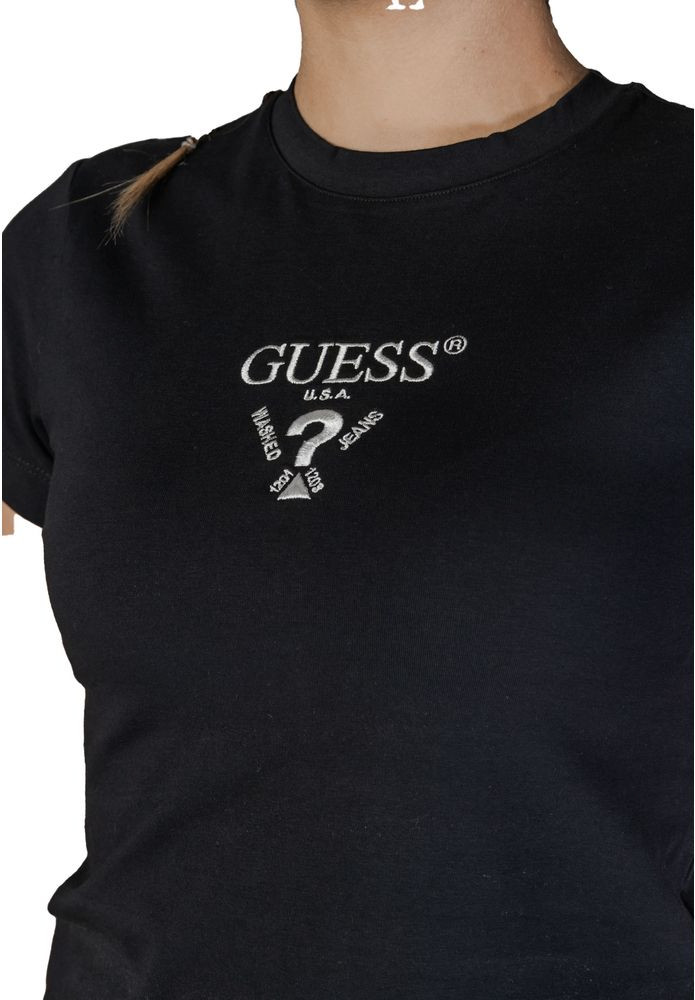 Чёрная хлопковая футболка Guess Active