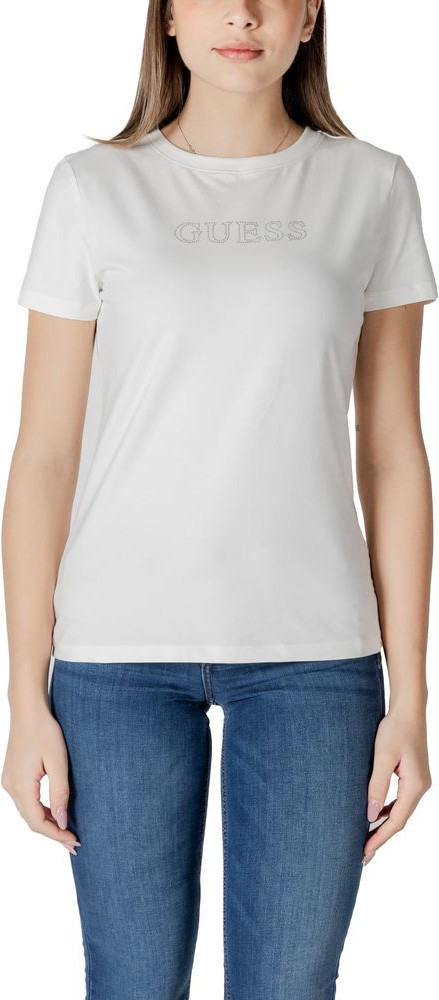 White Cotton T-Shirt Guess Active