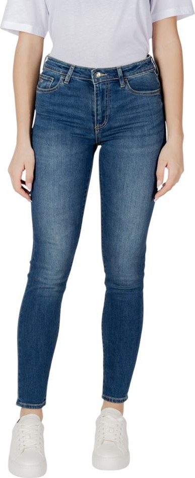 Синие хлопковые узкие джинсы Armani Exchange