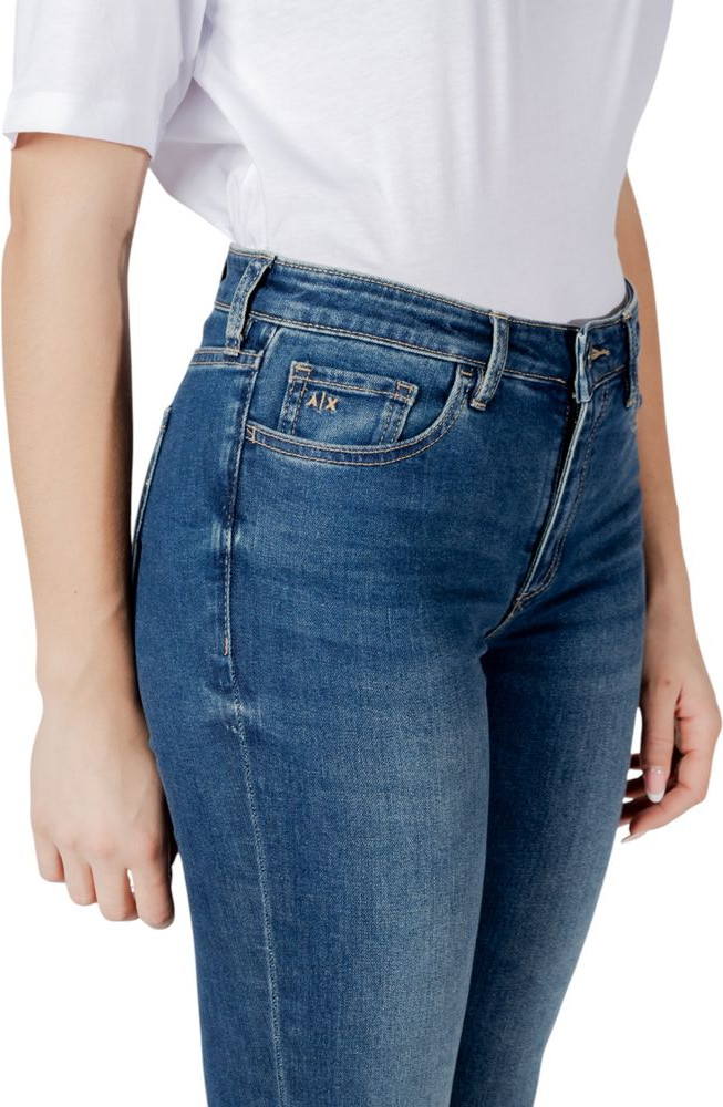 Синие хлопковые узкие джинсы Armani Exchange
