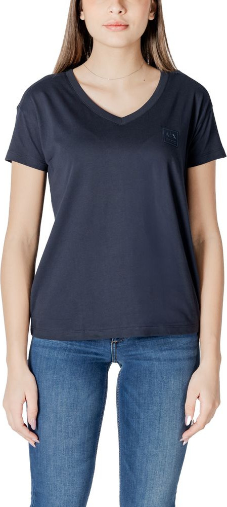 Синяя хлопковая футболка Armani Exchange