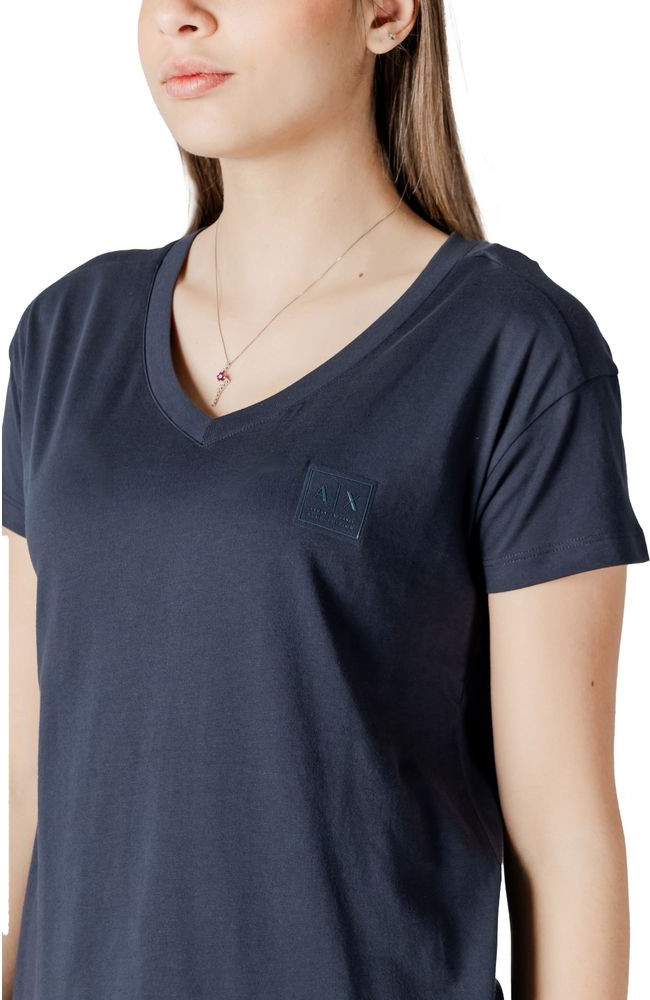 Синяя хлопковая футболка Armani Exchange