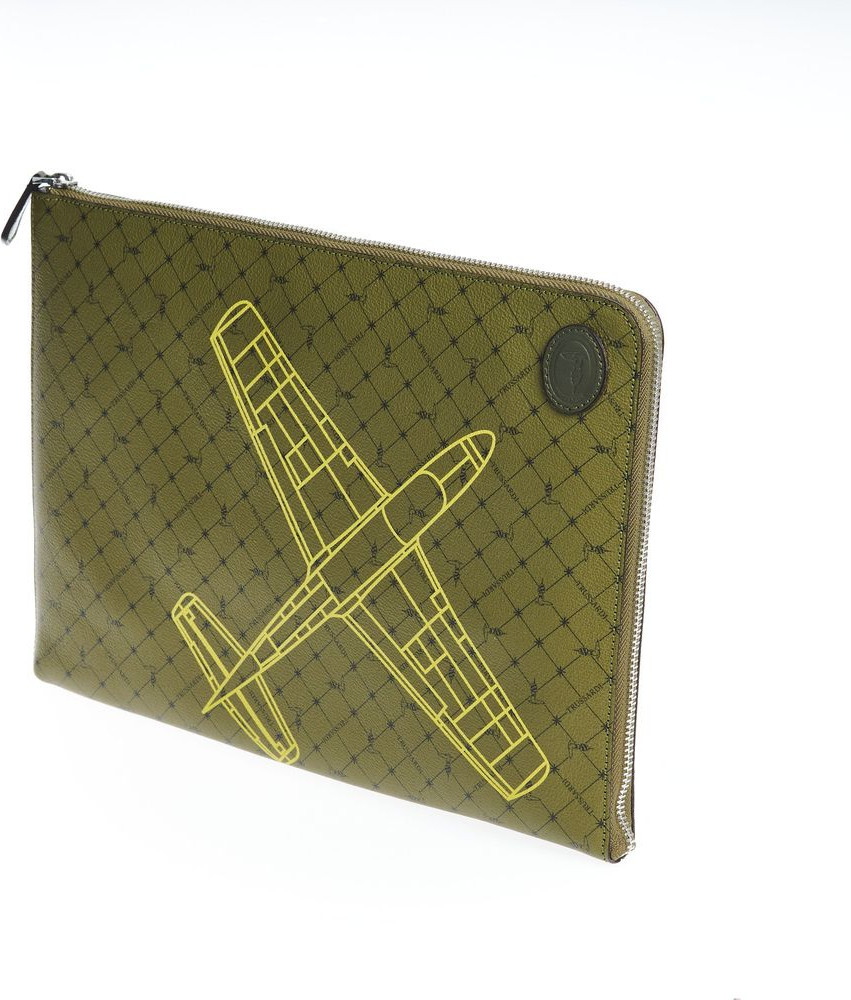 Clutch Trussardi Green Leather Men