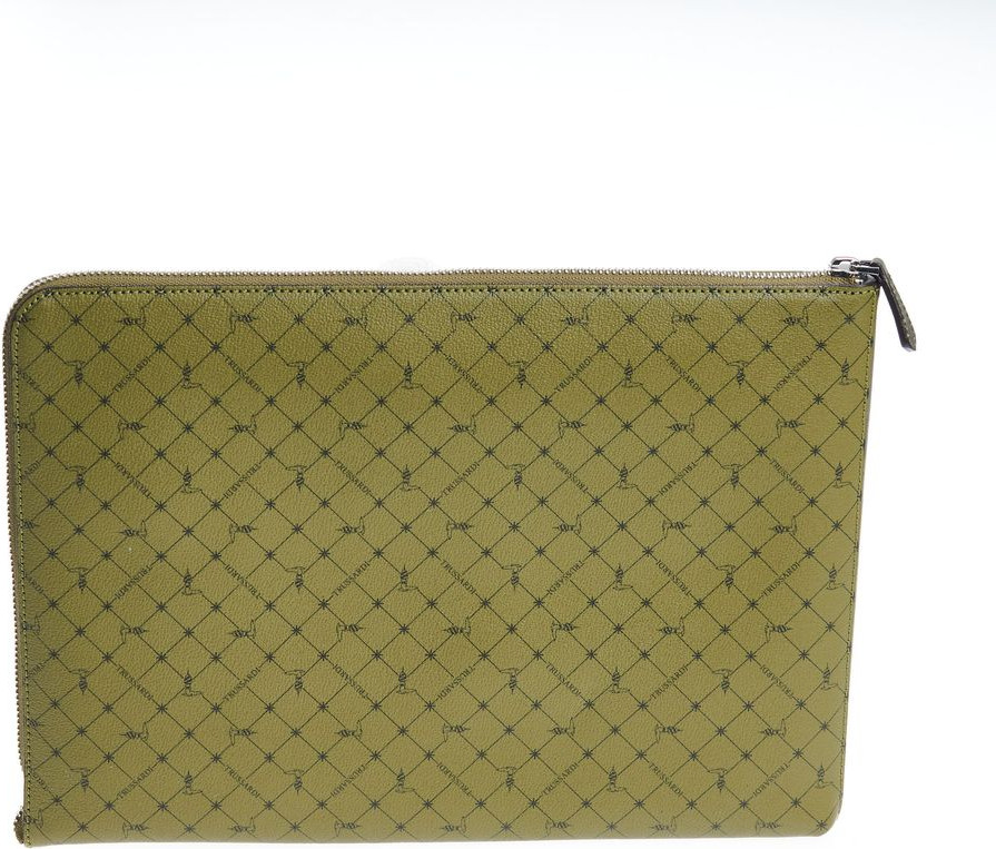 Clutch Trussardi Green Leather Men