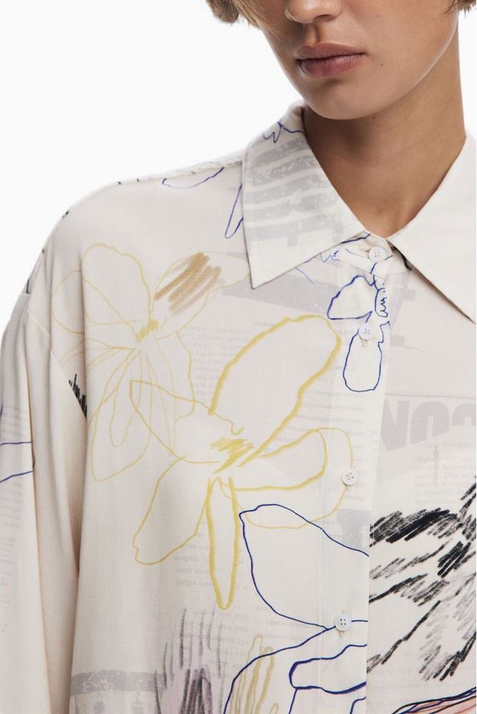 Белая хлопковая рубашка Desigual