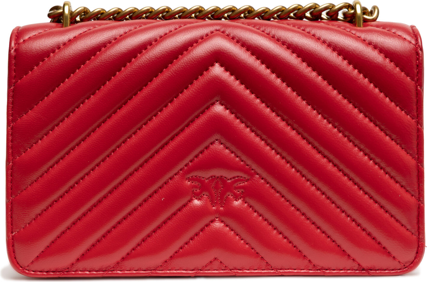 Shoulder Bag Pinko Red Leather Love One Mini
