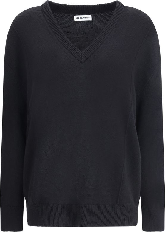 Jil Sander Black Wool Sweatshirt
