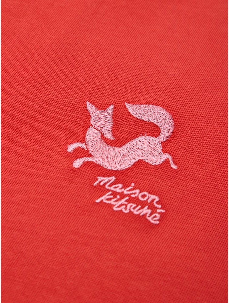 Красная хлопковая футболка Maison Kitsuné