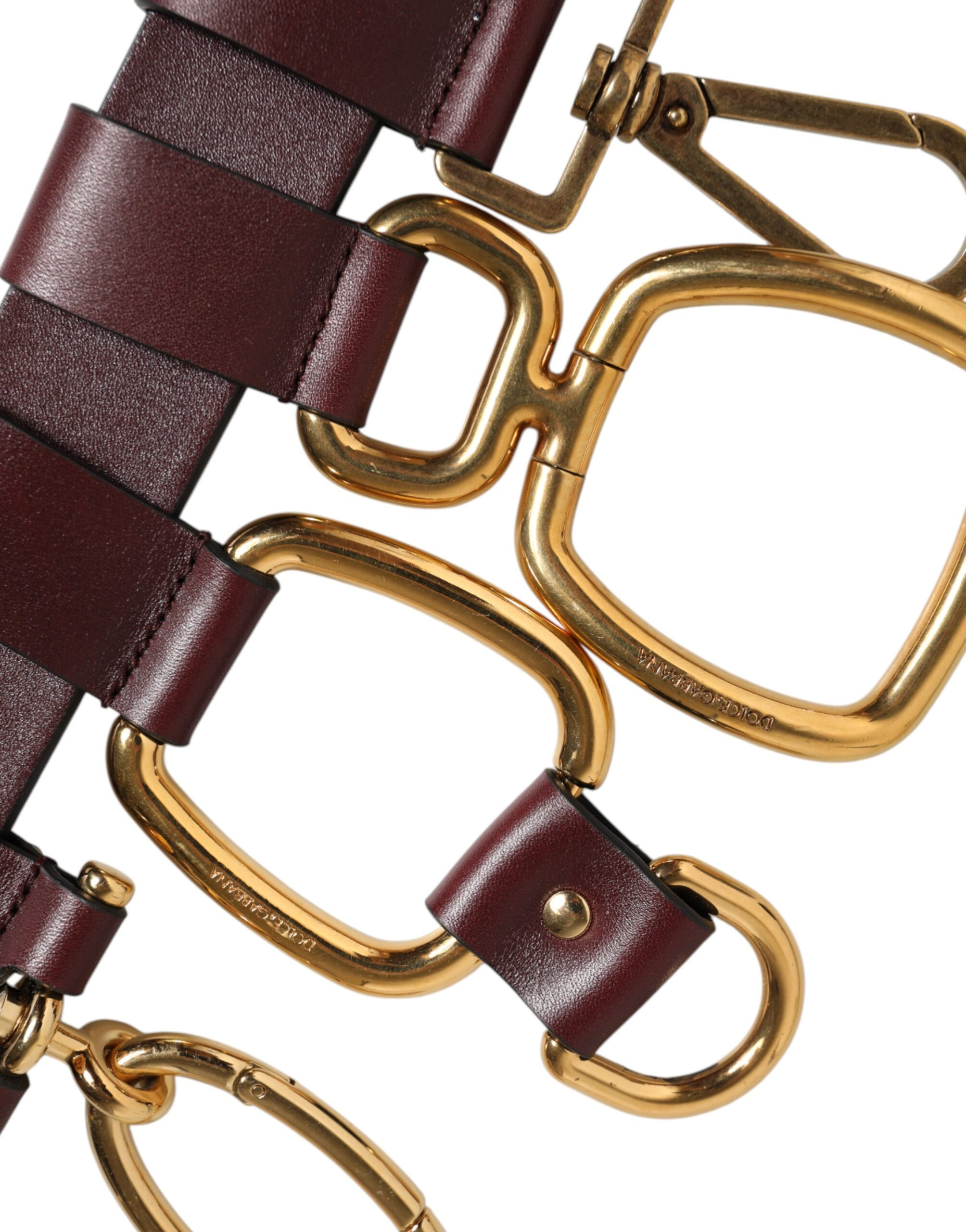 Belt Dolce & Gabbana Brown Key Ring Clip Attachments Buckle
