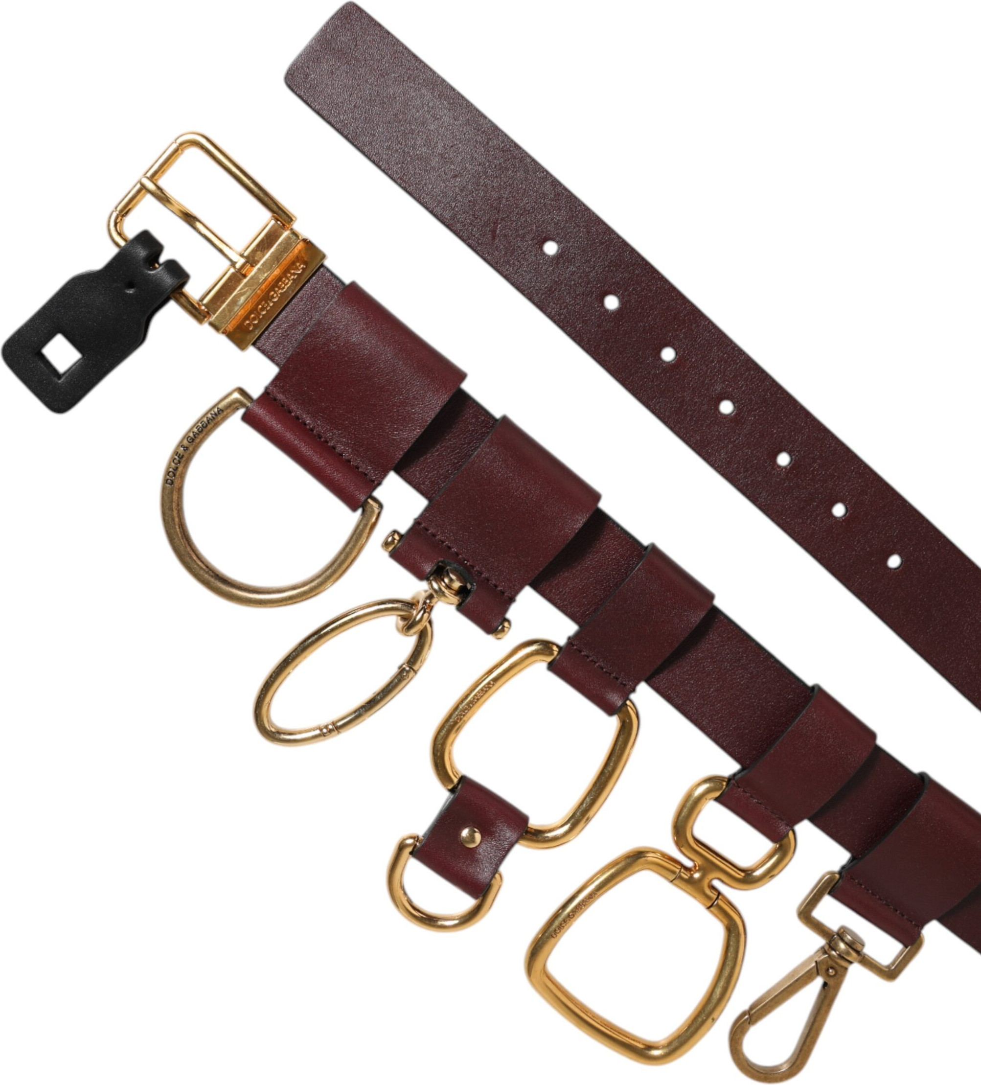 Belt Dolce & Gabbana Brown Key Ring Clip Attachments Buckle