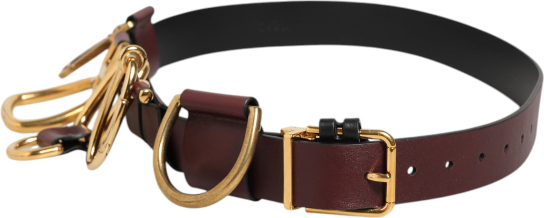 Belt Dolce & Gabbana Brown Key Ring Clip Attachments Buckle