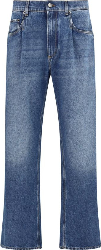 Blue Cotton Relaxed Fit Jeans