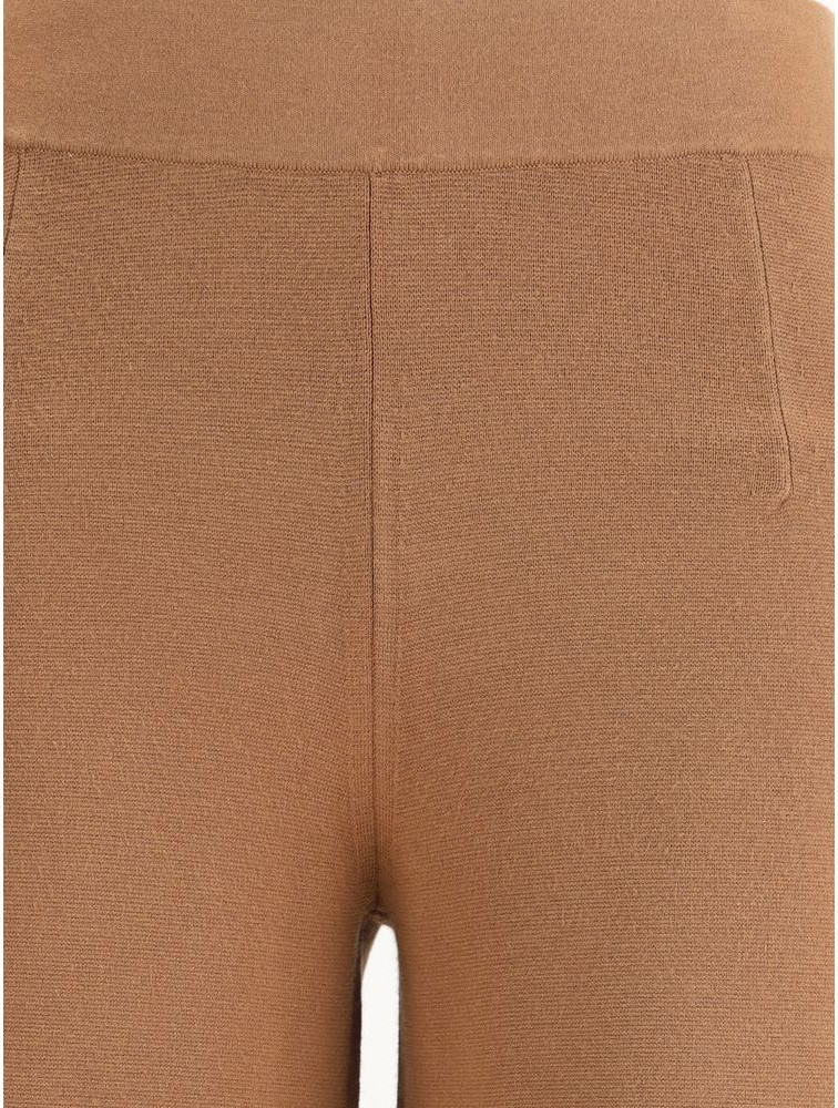 Brown Viscose Casual Pants