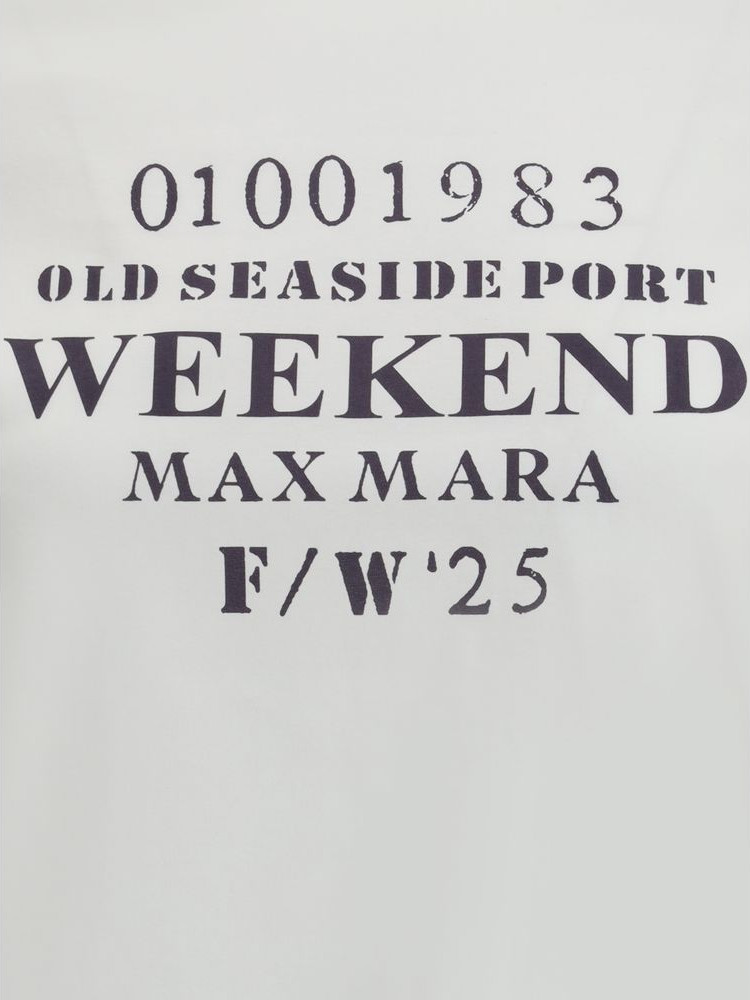 Белая хлопковая футболка Max Mara