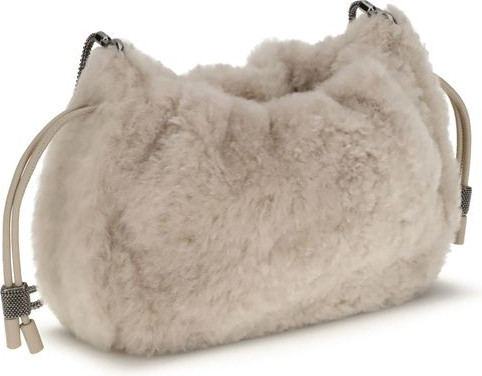 Shoulder Bag Brunello Cucinelli Mellow mini shearling