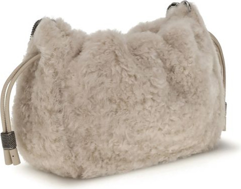 Shoulder Bag Brunello Cucinelli Mellow mini shearling