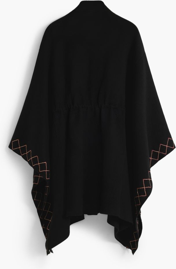 Женское пончо Desigual из черного полиэстера