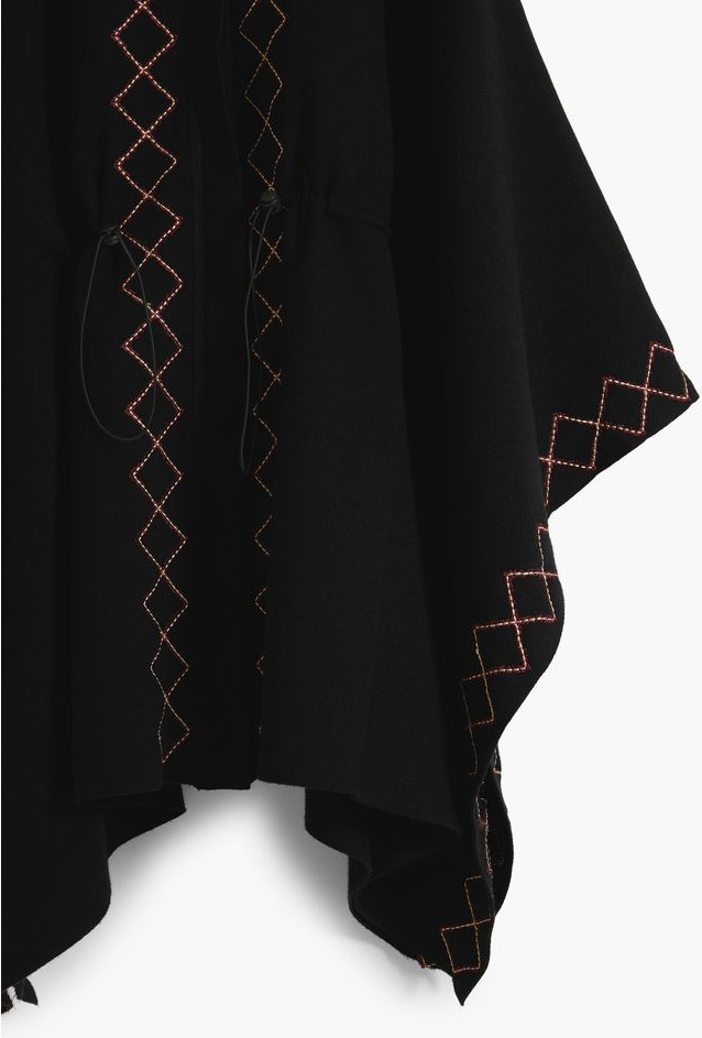 Женское пончо Desigual из черного полиэстера