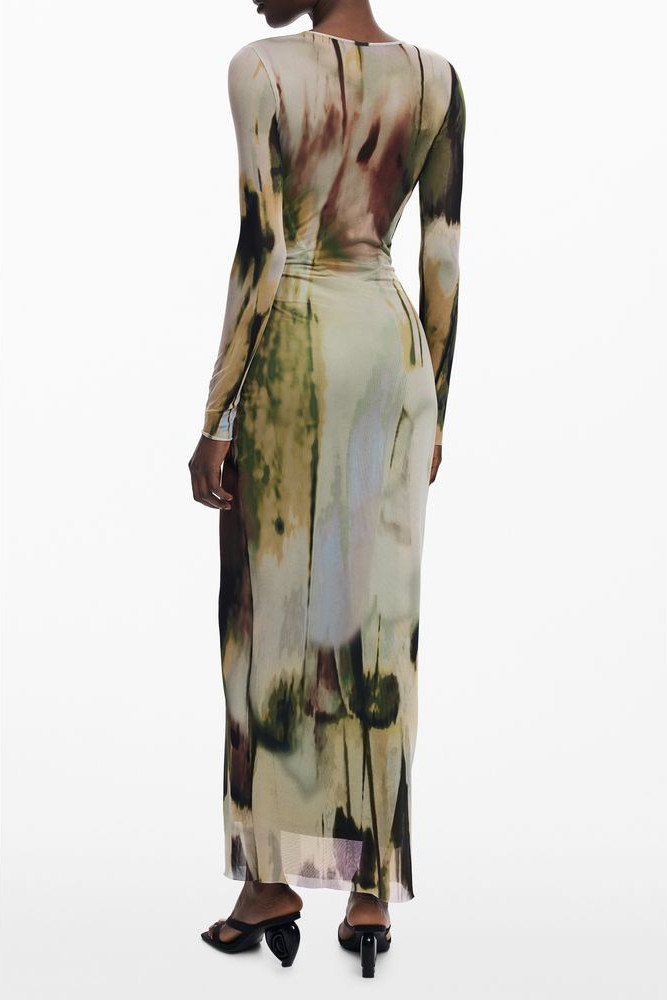 Desigual Ayollar uchun Yashil Polyester Ko'ylak