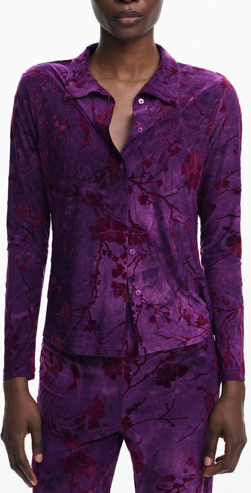 Женская фиолетовая рубашка Desigual из полиэстера