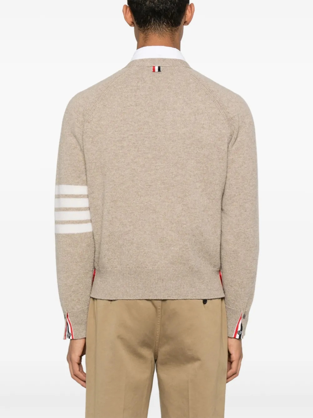 Кардиган Thom Browne Shetland Wool 4-Bar Relaxed Fit V Neck Cardigan