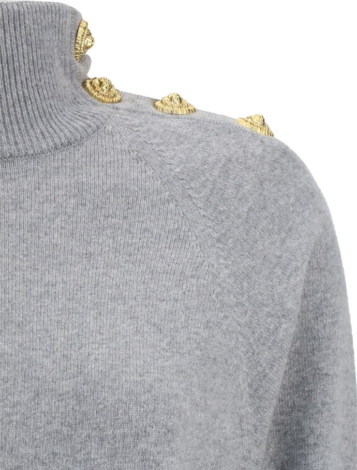 Серым кашемировое повседневное платье Balmain
