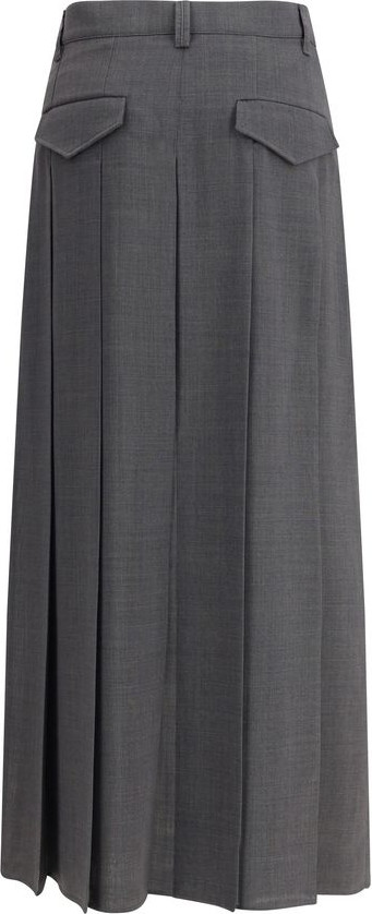 Brunello Cucinelli kulrang poliester long yubka