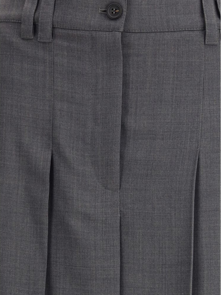 Brunello Cucinelli kulrang poliester long yubka